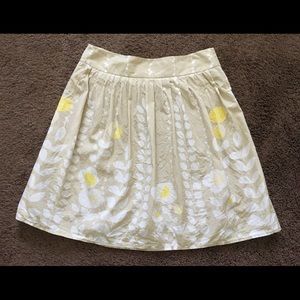 Knee-length silk/cotton skirt